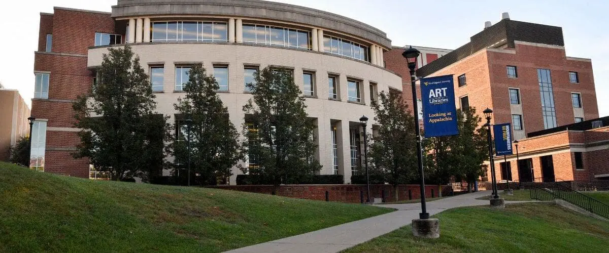 Outside view of WVU library