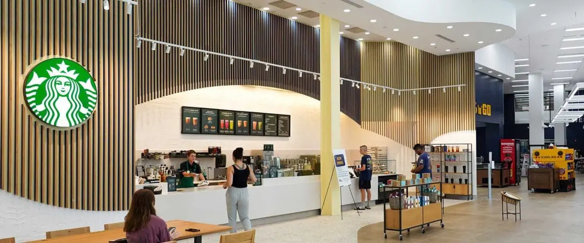 Wide shot of Starbucks at UPlace