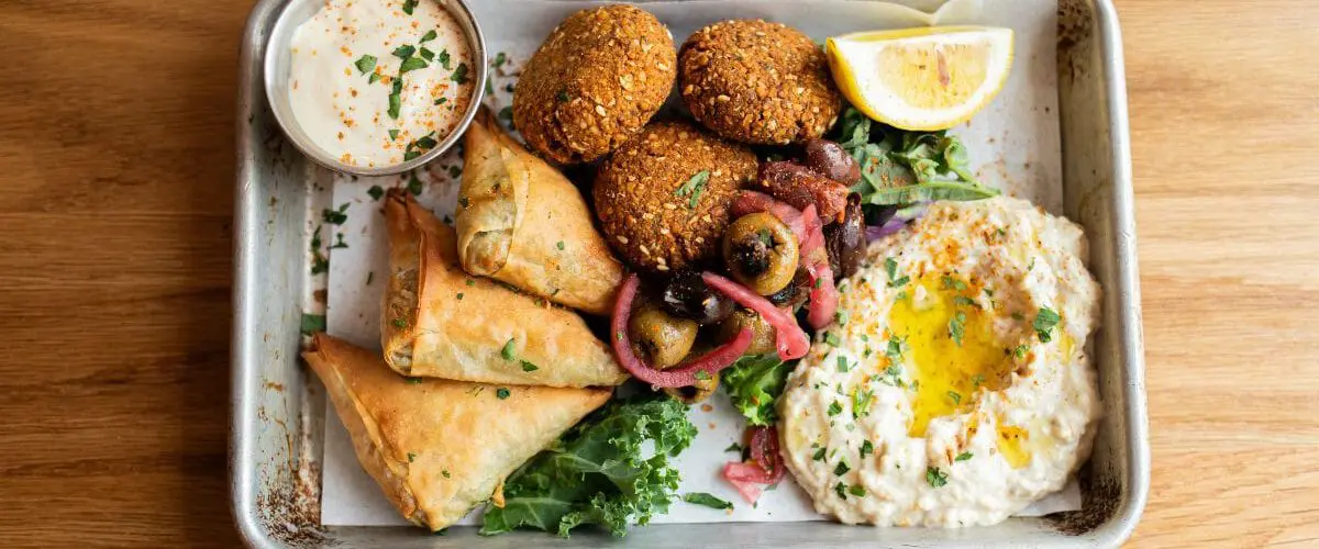 overhead image of santorini menu offerings